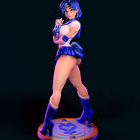 Sailor Mercury Statue | Sailor Moon Fan Art by Azaak3d SFW 3d printed statue,3d printed,sfw statue,Sailor Moon statue,Sailor Mercury statue